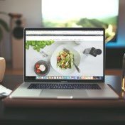 Restaurant website open on a laptop
